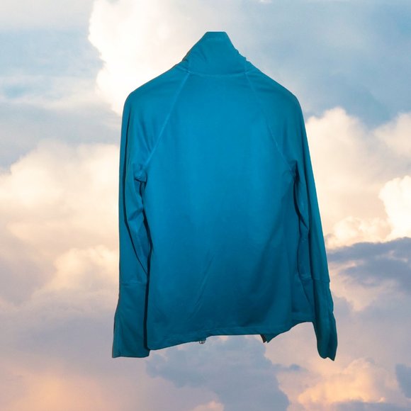 Exertek Long Sleeve Mock-Neck Full-Zip Pullover Blue - Picture 8 of 8